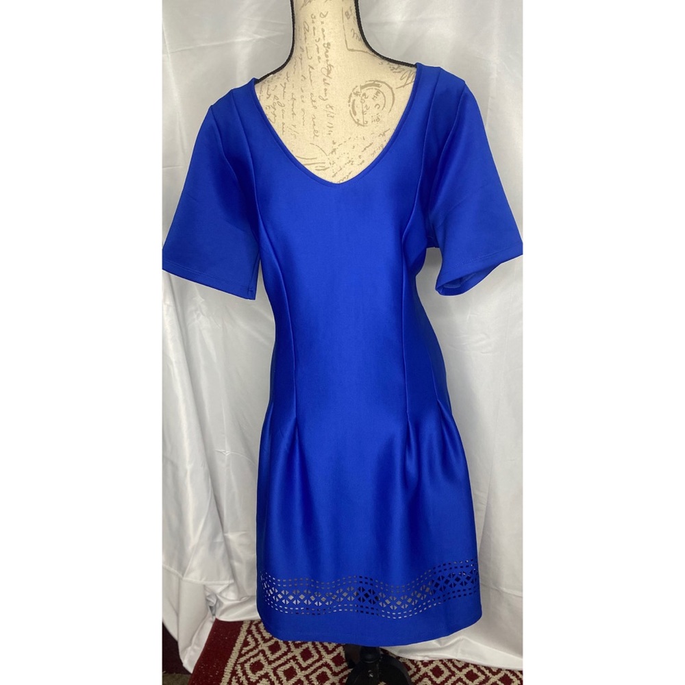 Royal Blue NY COLLECTION Flare Scuba Dress